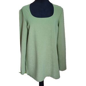 Susan Graver Style Women's Size Medium Green Sparkly Tunic